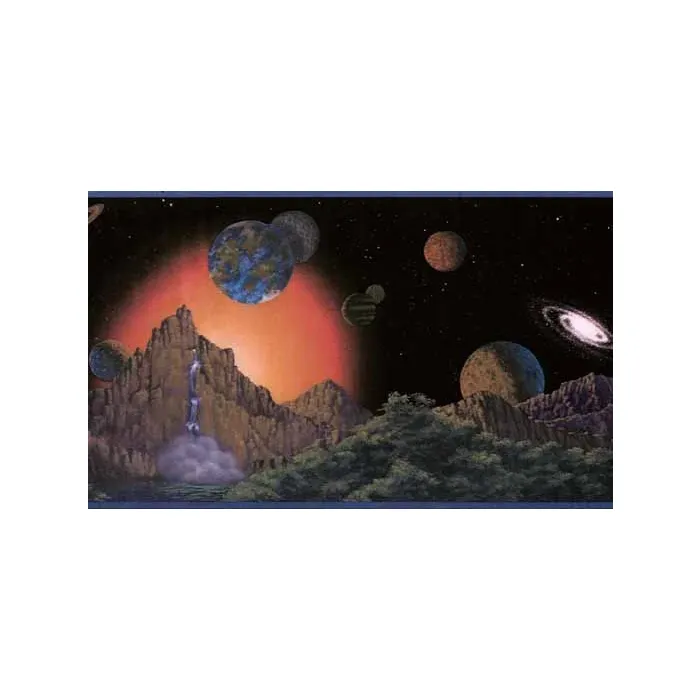 Black Outer Space Wallpaper Border