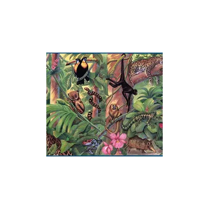 Blue Jungle Scene Wallpaper Border- 1 left
