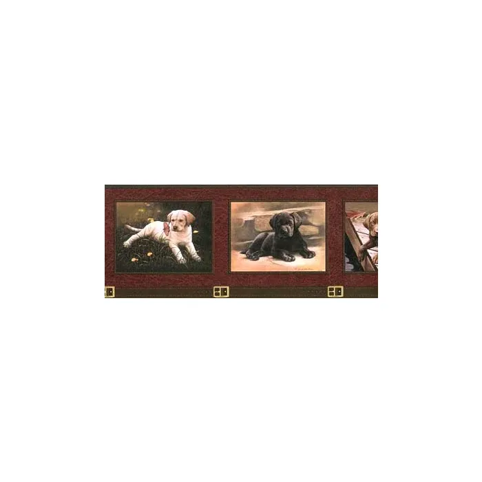 Labrador Puppy Dog Wallpaper Border - Seabrook Designs