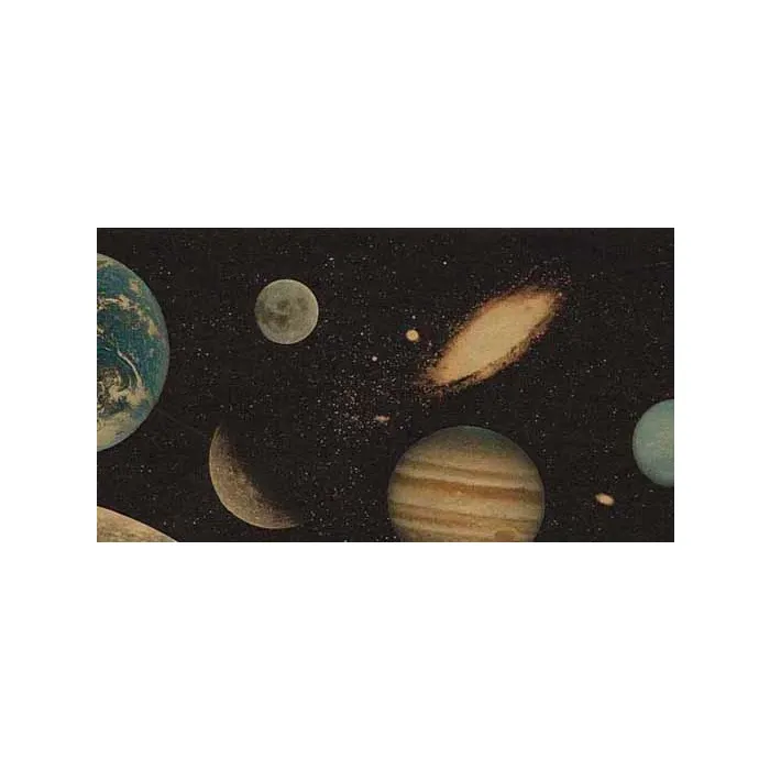 Black Outer Space Wallpaper Border