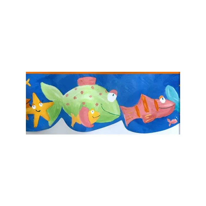 Orange Silly Fish Wallpaper Border