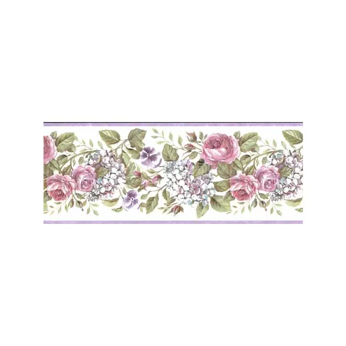 Lilac and Rose Wall Paper Border