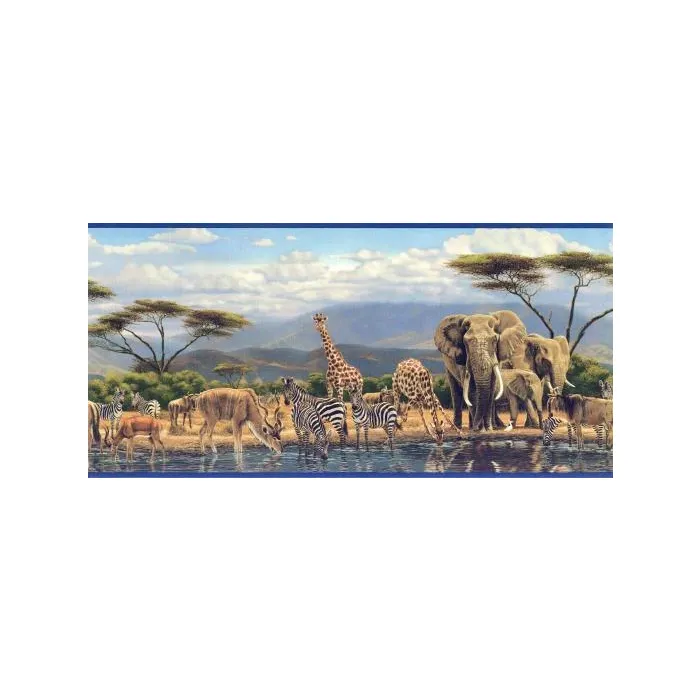 Blue Gathering Place Wallpaper Border