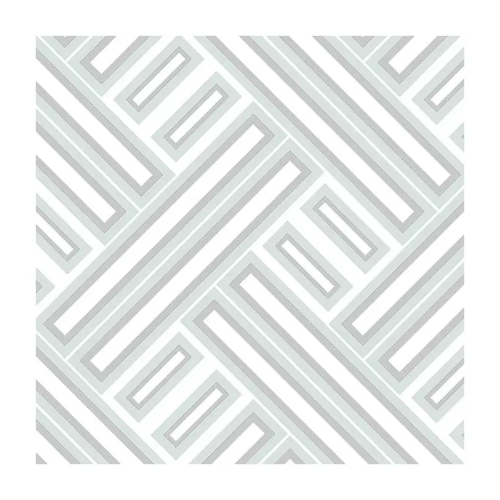 Rectangles Wallpaper Mint, Green, Metallic Silver Norwall Wallcovering GX37605