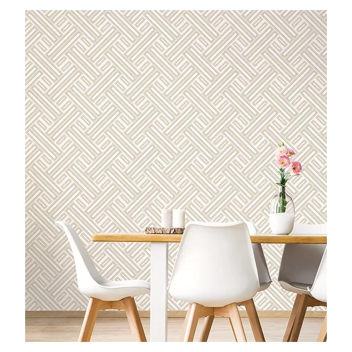 Rectangles Wallpaper Beige, Taupe, Antique White Norwall Wallcovering GX37606