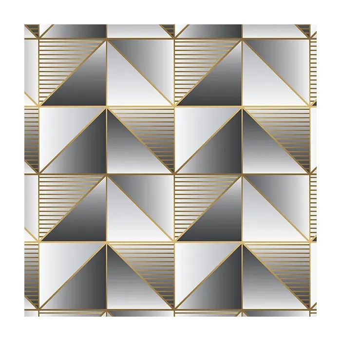 Cubist Wallpaper Metallic Gold, Black, Pepper Norwall Wallcovering GX37628