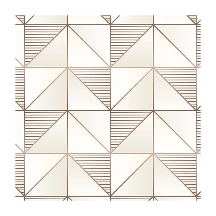 Cubist Wallpaper Cream, Rose Gold, Gold Norwall Wallcovering GX37629