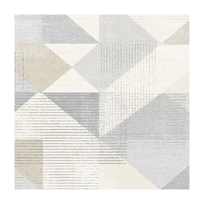 Silk Screen Geometric Wallpaper Grey, Beige Norwall Wallcovering GX37655