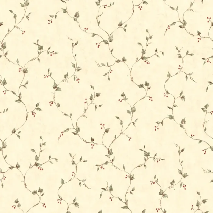 Hearts & Crafts Iii Rose Hip Vine Wallpaper