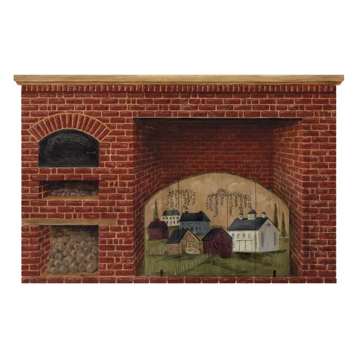 Brick Fireplace Wallpaper Mural HF8825M - 3 Left
