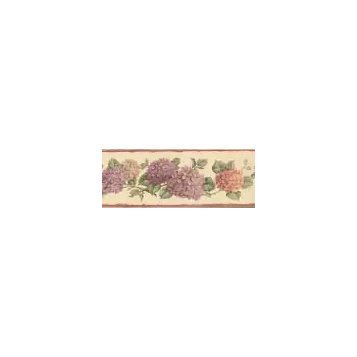 Crackled Hydrangeas Wallpaper Border - Chesapeake Wallcovering