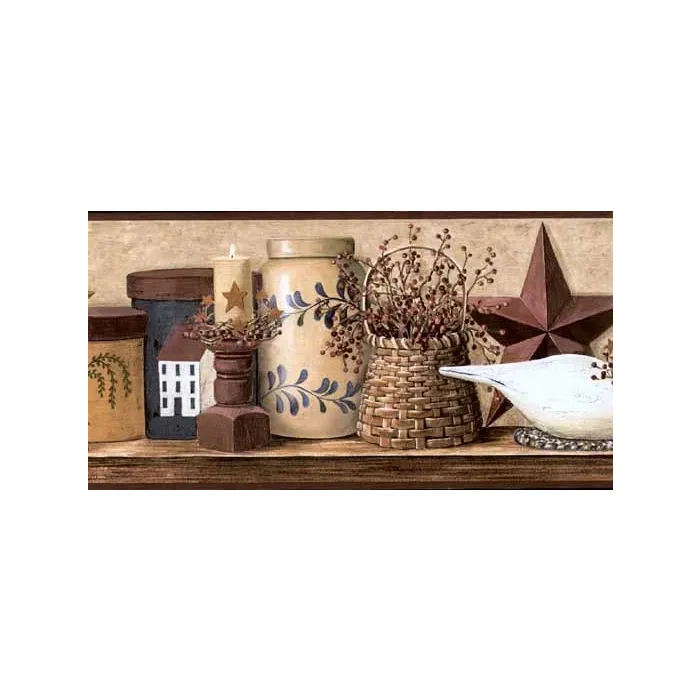 Wooden Swan Wall Paper Border- 3 Rolls Left
