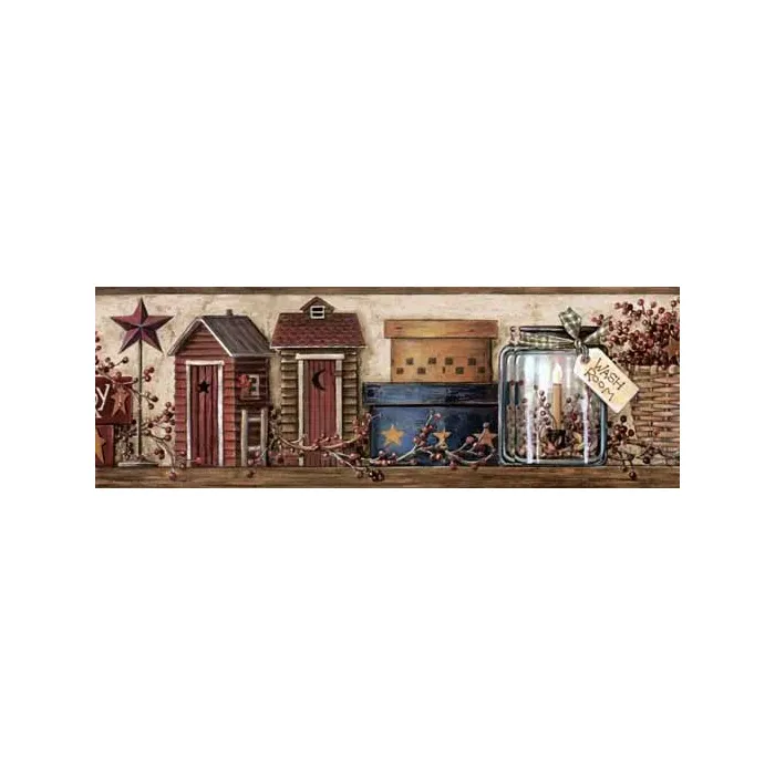 Country Bath and Wash Room Wallpaper Border