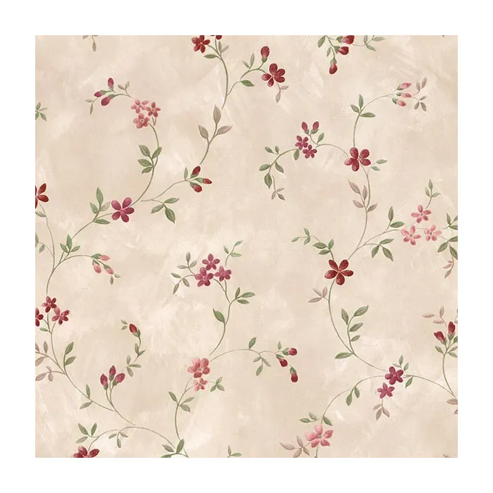 Seed Trail Wallpaper Beige, Pink, Green, Red Norwall Wallcovering HM26312