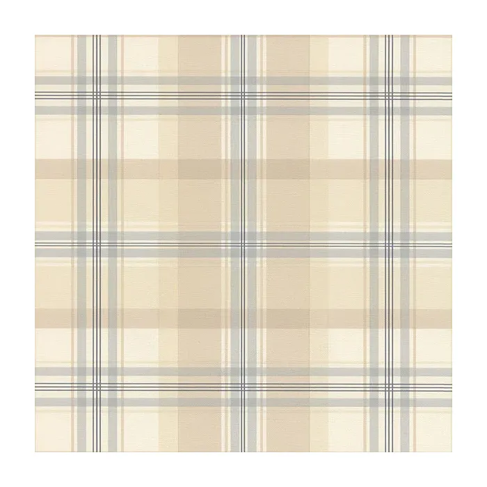 Plaid Wallpaper Cream, Beige, Blue, Navy Norwall Wallcovering HM26315