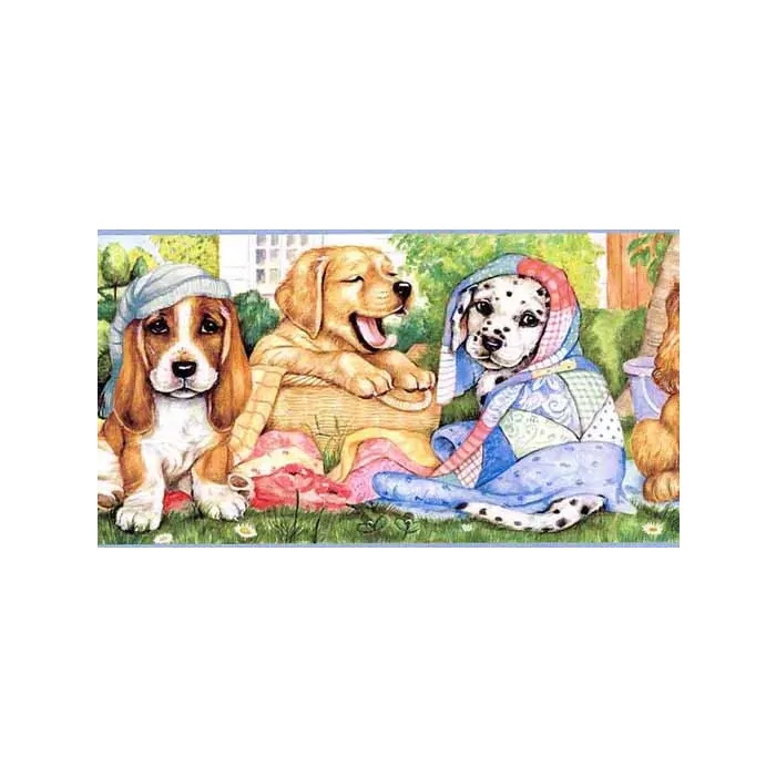 Playful Puppies Wallpaper Border