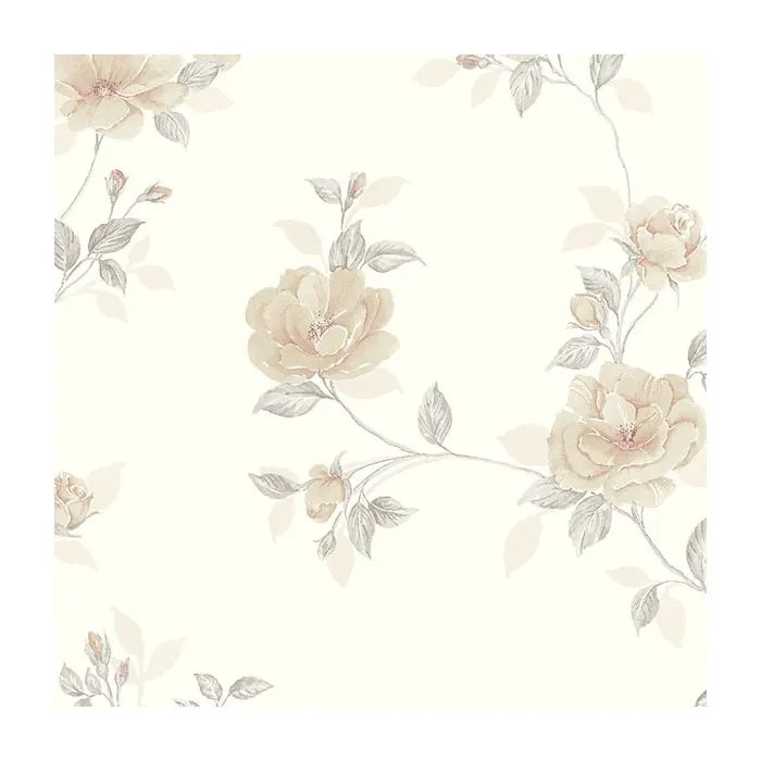 In Register Rose Trail Wallpaper Beige, Light Grey Norwall Wallcovering IM36402