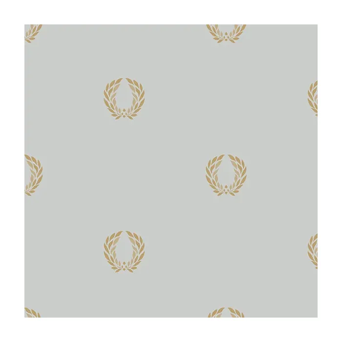 In Register Laurel Leaf Wallpaper Blue, Metallic Gold Norwall Wallcovering IM36409