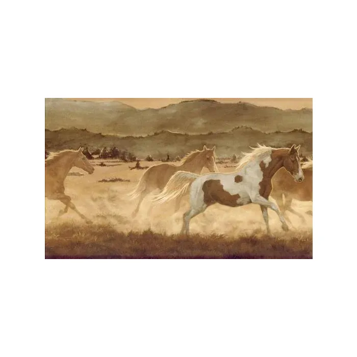 Brown Mustang Sunset Wallpaper Border