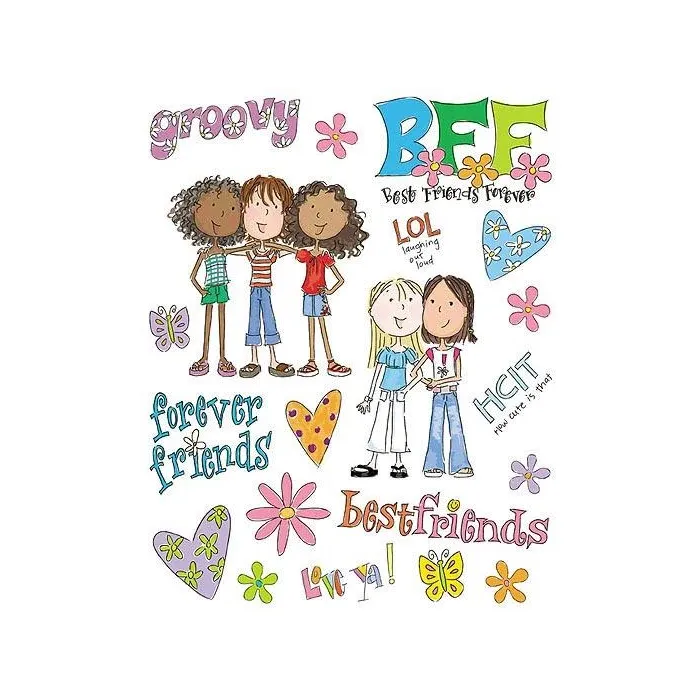 So Girly Friends Wallpaper Cutouts