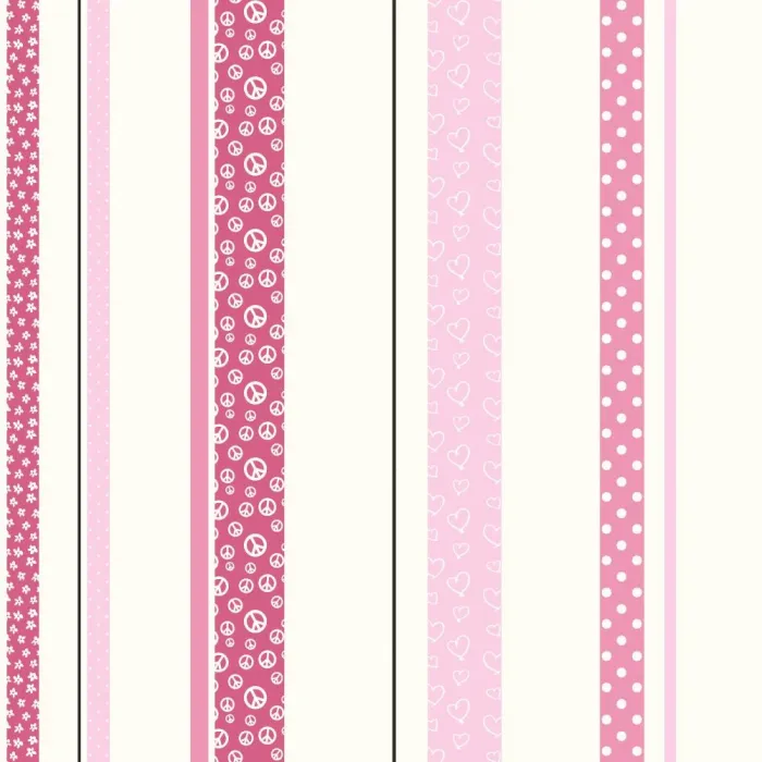 Friends Forever Patterned Stripe Wallpaper