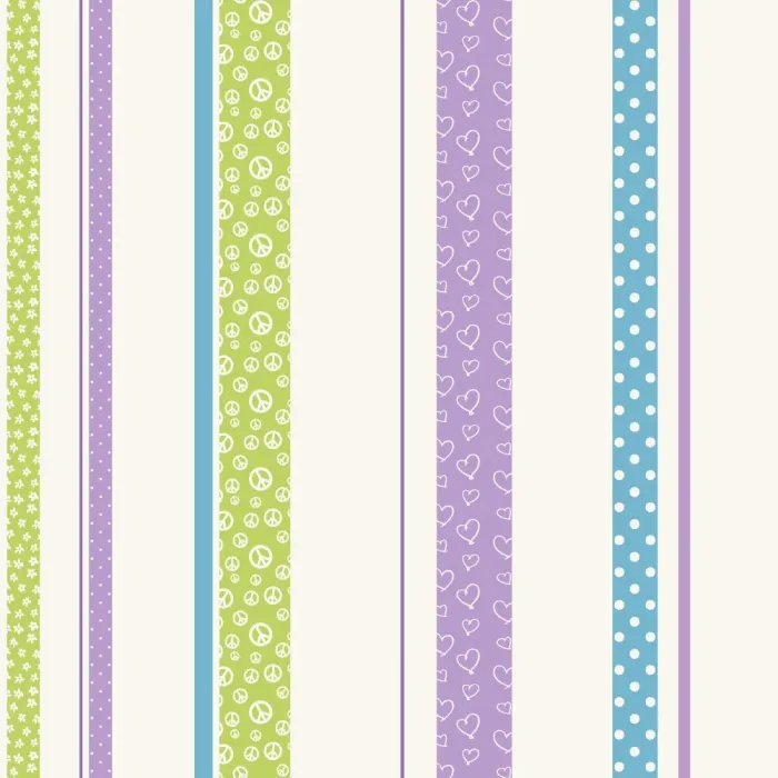 Friends Forever Patterned Stripe Wallpaper