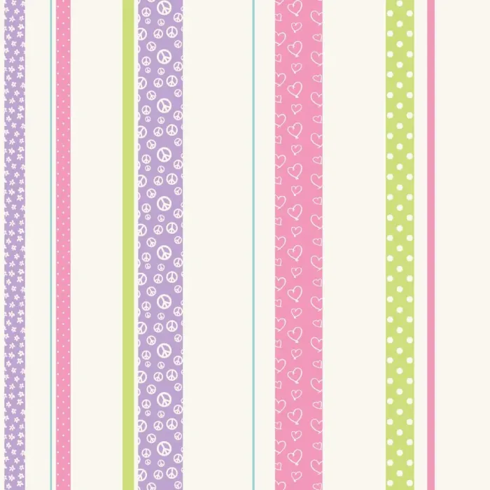 Friends Forever Patterned Stripe Wallpaper