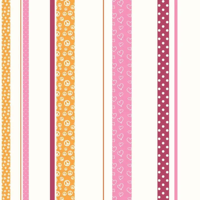 Friends Forever Patterned Stripe Wallpaper