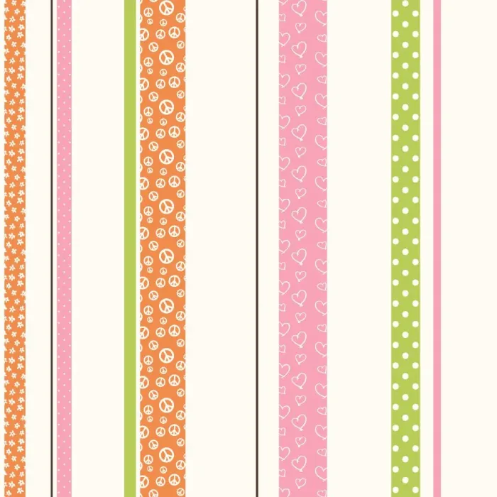 Friends Forever Patterned Stripe Wallpaper