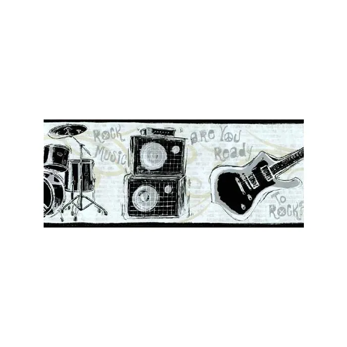 Rock n Roll Band Wallpaper Border