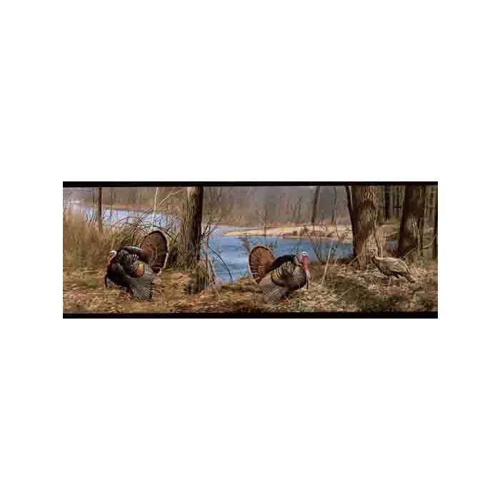 Turkeys Toms and Hens Fall Wallpaper Border