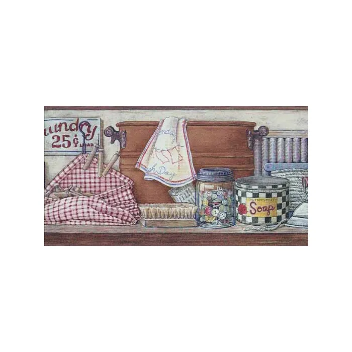 Laundry Room Shelf Wall Paper Border