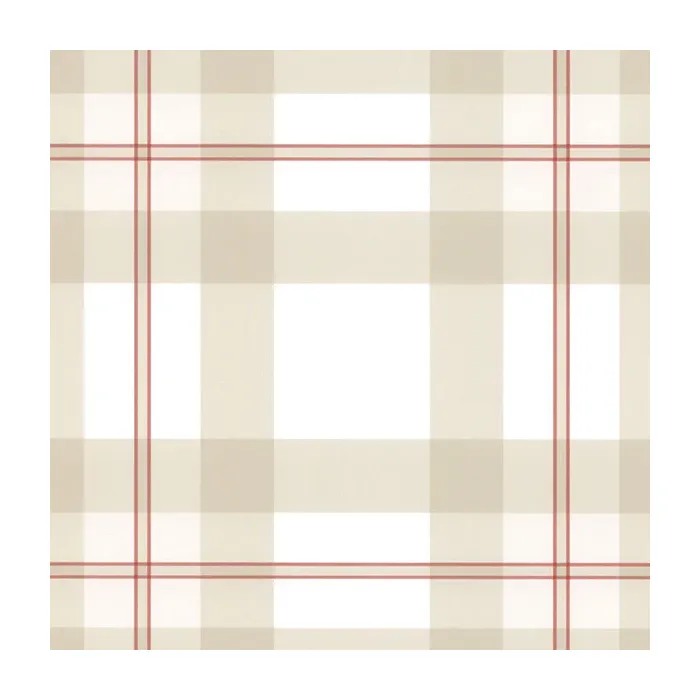 Bocconcini Plaid Wallpaper Red, Light Beige Norwall Wallcovering KB25578