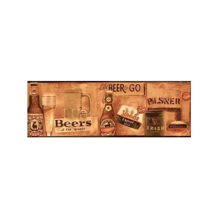 Import Beer Bottle Wallpaper Border