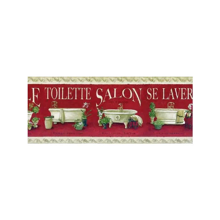 French Bathtub Wallpaper Border