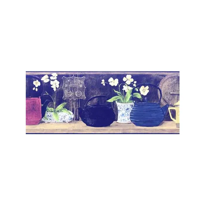 Black Teapot Wallpaper Border