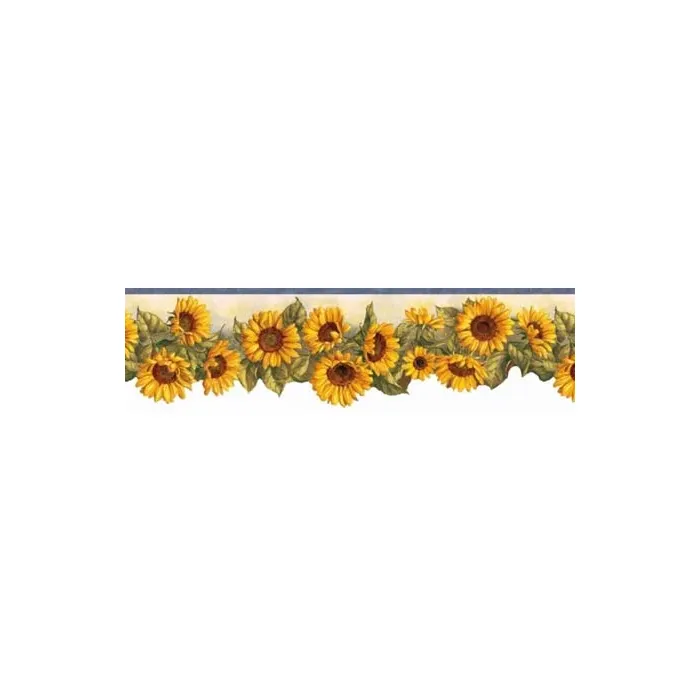 Big Bold Blue Sunflower Wallpaper Border- 3 rolls