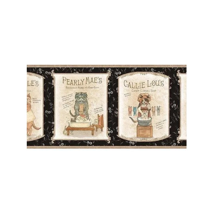 Purrfect Laundry Wallpaper Border