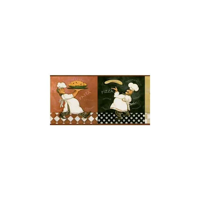 Black Bon Appetito Kitchen Wallpaper Border- 1 left