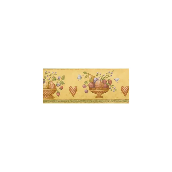 Fruit, Heart, Butterfly and Bird Wallpaper Border KC063101B