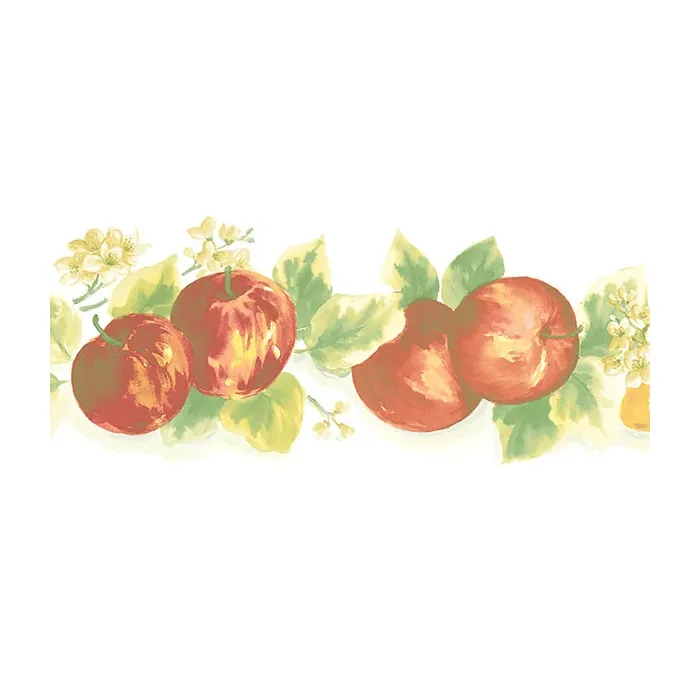 Lemon Apple Wallpaper Border Red, Yellow, Green Norwall Wallcovering KC78352DC