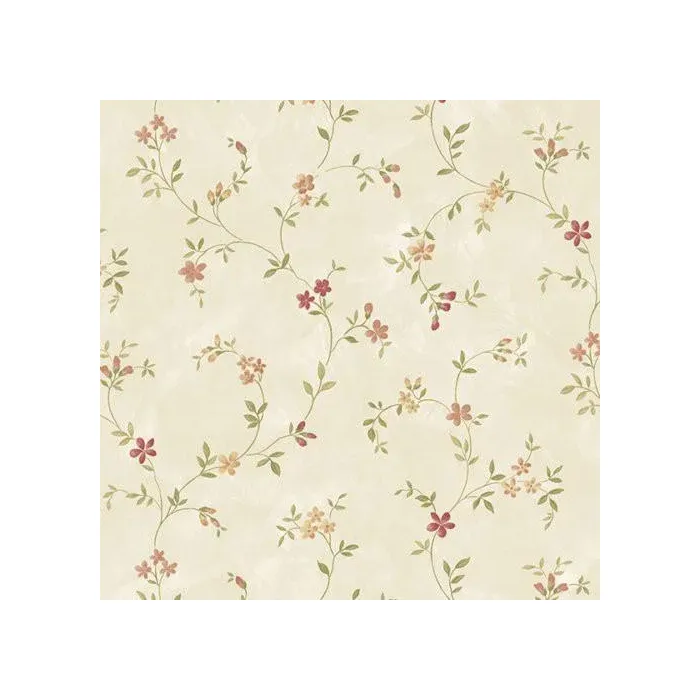 Seed Trail Wallpaper Cream, Green, Red Norwall Wallcovering KE29907