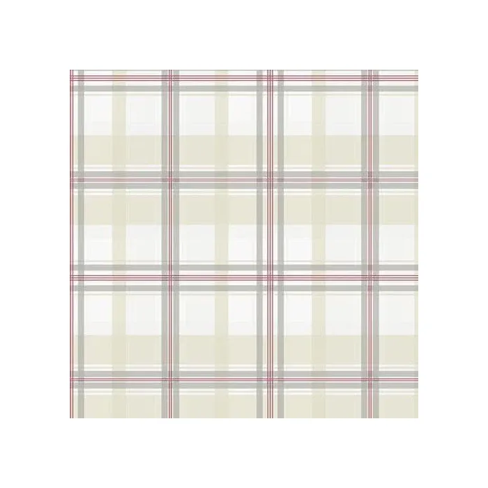 Plaid Wallpaper Red, Beige, Grey Norwall Wallcovering KE29913