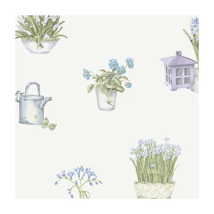Gardening Sidewall Wallpaper Purple, Blue Norwall Wallcovering KE29917