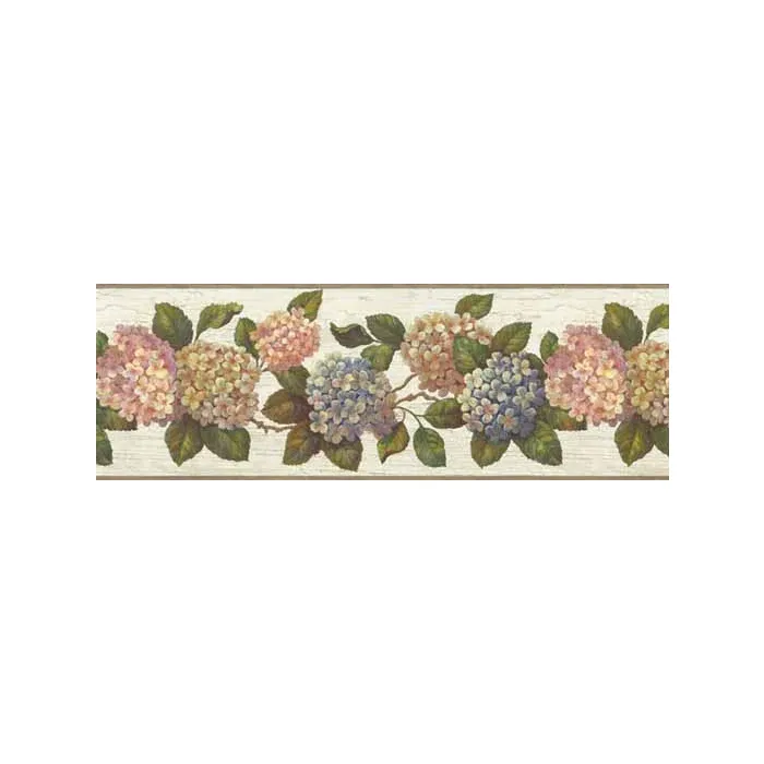 Off White Hydrangea Wall Paper Border