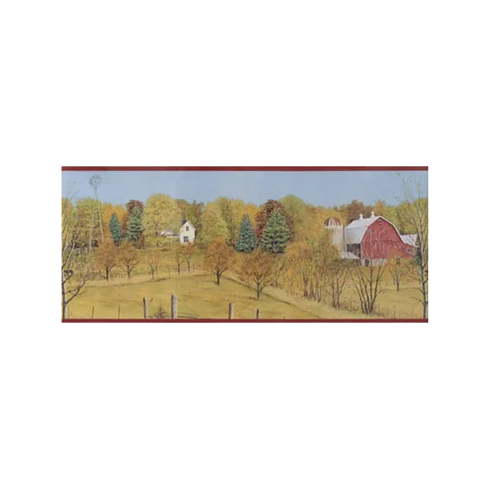 Fall Barn Scene Wallpaper Border
