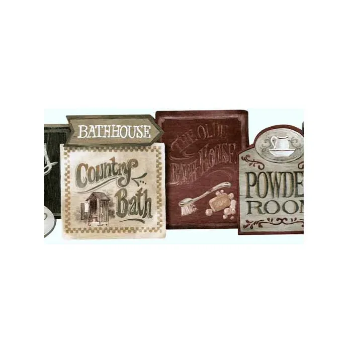 Old Time Powder Room Wall Paper Border