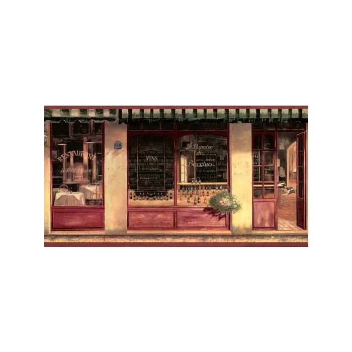 Red French Street Wallpaper Border