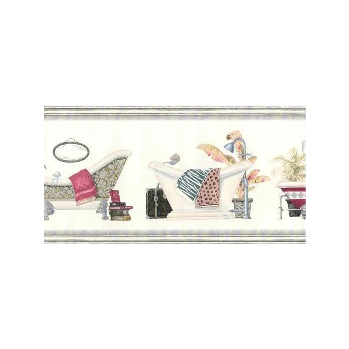 Decorative Bathtub Wallpaper Border
