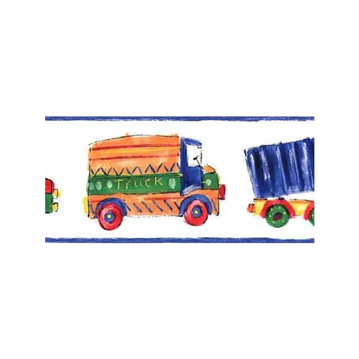 White Childrens Truck Drawing Wall Paper Bord